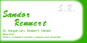sandor remmert business card